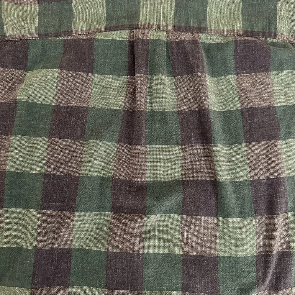 J. Crew Blue & Green Gingham Check Button Down Shirt Size Medium